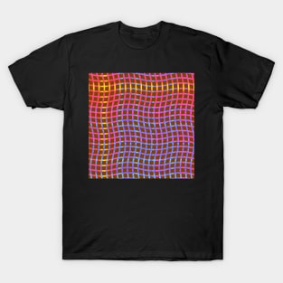 Wavy Plaid Rainbow on Brown Repeat 5748 T-Shirt